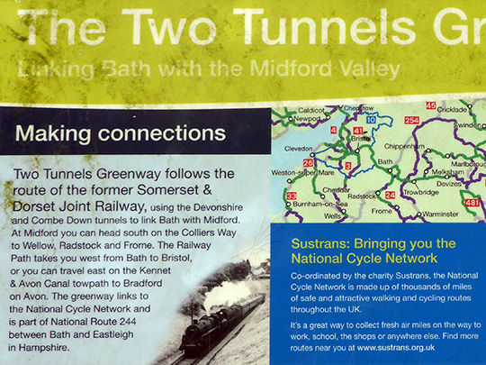 Two Tunnels Greenway Schautafel (Ausschnitt)